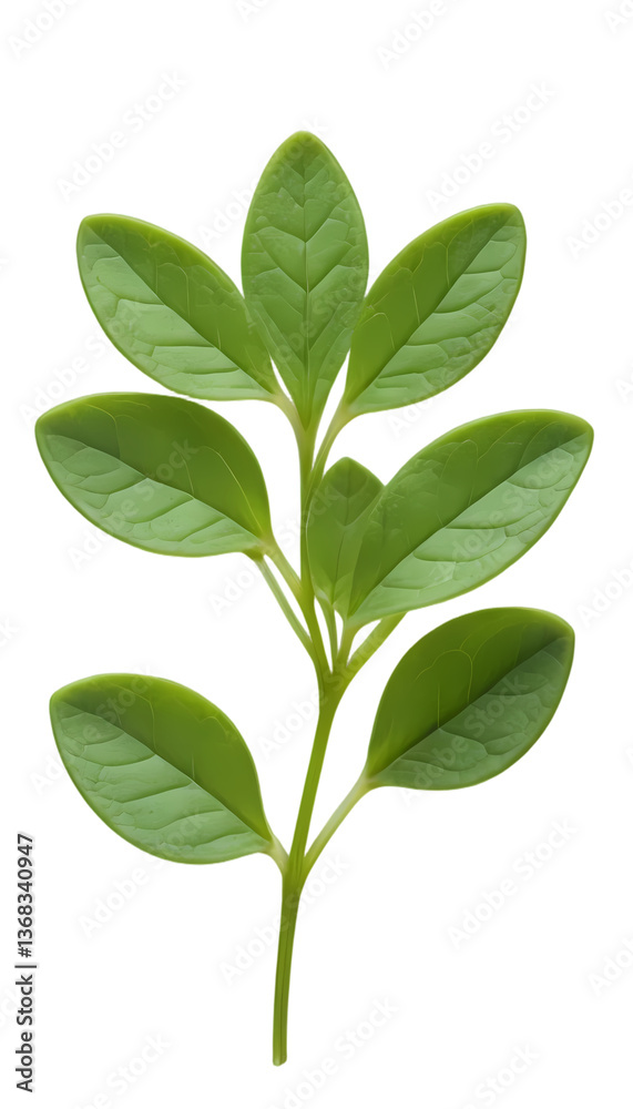 Chickweed Leaves: Small Rounded Green Foliage Isolated on Transparent Background Chickweed Leaves: Small Rounded Green Foliage Isolated on Transparent Background