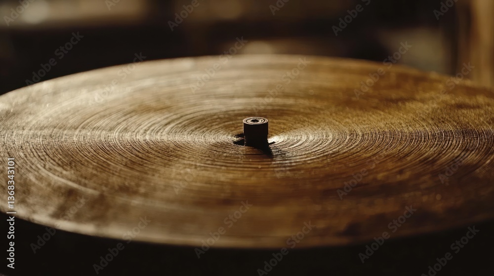 Obraz premium Vintage Wooden Spinning Disc Close-Up