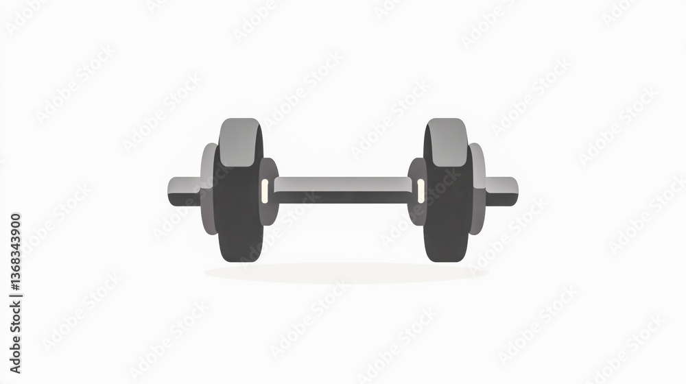 A simple dumbbell icon for gym exercises and fitness workouts A simple dumbbell icon for gym exercises and fitness workouts