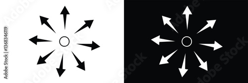 Inward arrow icon vector. Four Arrows icon sign symbol vector. Arrow pointing center vector icon illustration isolated on white background .Vector Illustration .EPS 10 . 