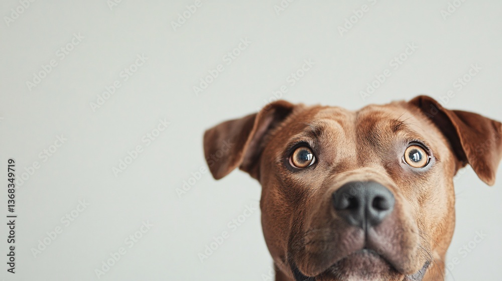 Curious brown dog looking with hope and innocence Curious brown dog looking with hope and innocence