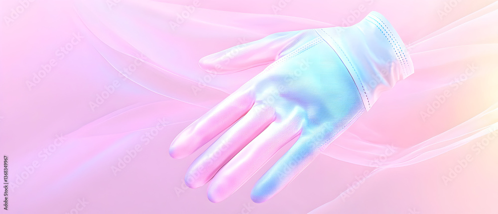 A white glove with a red finger A white glove with a red finger