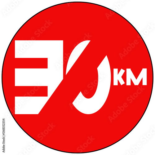 Speed limit sign of the end of a 30 km/