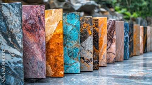 Colorful stone slabs photo