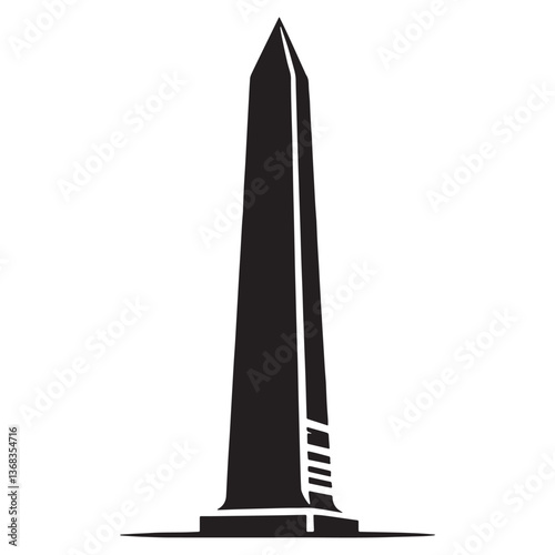 Regal Obelisk silhouette, honoring the might of pharaohs - Obelisk illustration - Obelisk vector - Egyptian monument silhouette - Egyptian silhouette

