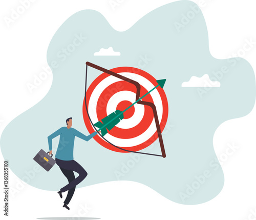 Target, goal or business objective, growth or achievement, aiming for purpose, ambition or aspiration to success,character for design.
