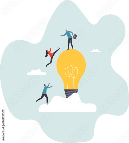 Help support team to success together, teamwork partnership to collaboration, leadership or manager to help employee reaching goal.character for design.