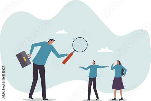 Searching the best candidate or job, Human resources, head hunt, choosing talent for job vacancy or company recruitment.character for design.