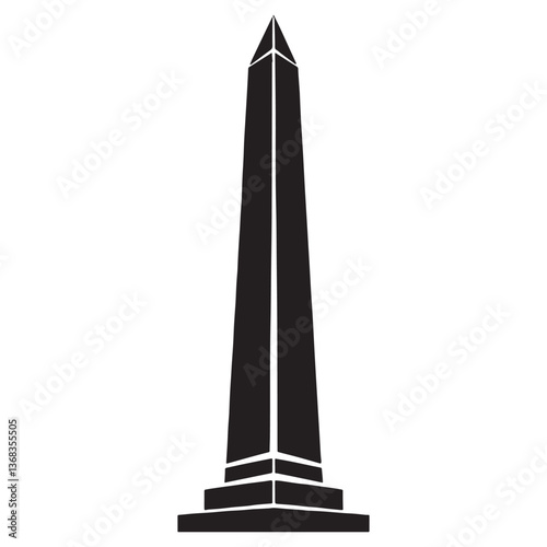 Majestic Obelisk silhouette, a towering symbol of ancient power - Obelisk illustration - Obelisk vector - Egyptian monument silhouette - Egyptian silhouette

