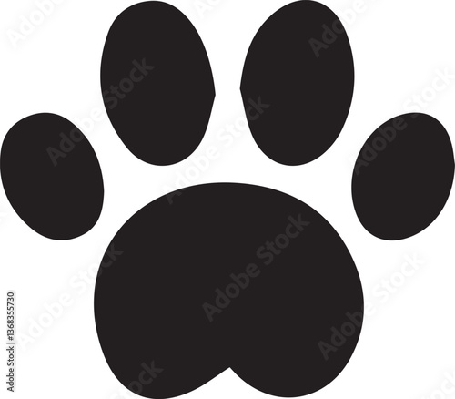 cat and dog paw prints vector icon