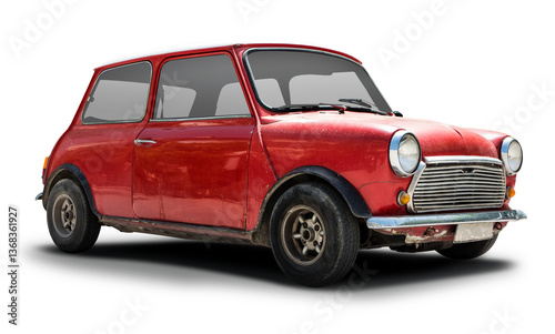Old rusty car isolated on transparent  background PNG