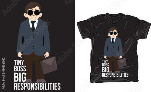 Let your little one show who's in charge with this 'Tiny Boss, Big Responsibilities' T-shirt design. Perfect for babies and toddlers with big personalities, adding humor and style to their wardrobe.