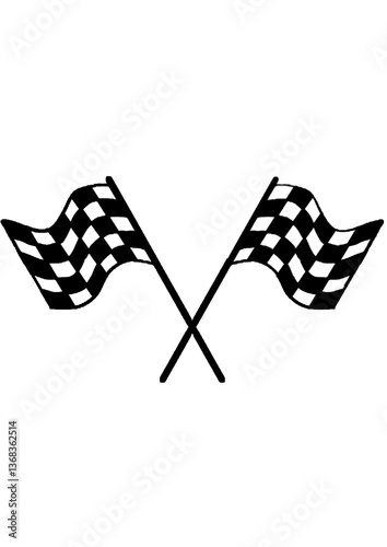 checkered flag on white