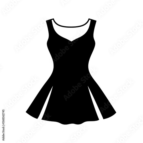 Classic sleeveless dress icon with a fitted bodice and flared skirt, representing style and timeless fashion.