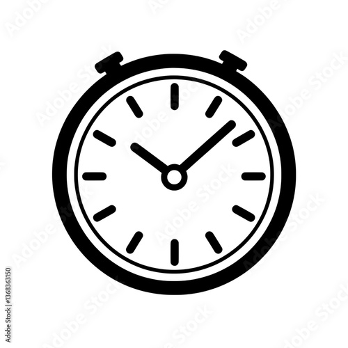 Classic round wall clock with a simple and minimalistic design, featuring bold hour and minute hands.