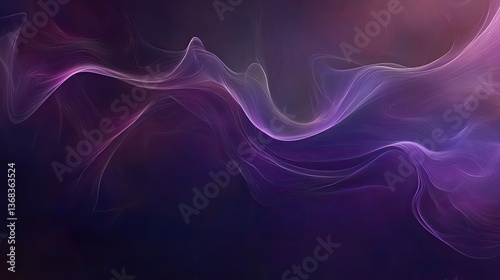 Abstract Purple and Pink Flowing Waves: A Serene Digital Art Piece