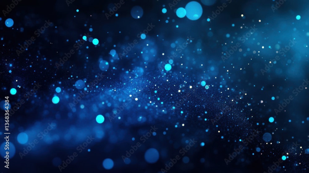 Obraz premium Abstract Blue Sparkle Background Glowing Particles and Bokeh Lights