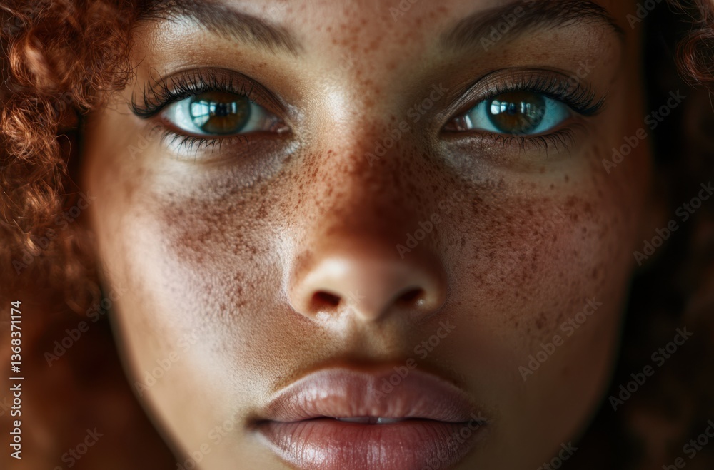 Fototapeta premium High-resolution close-up of a woman with natural beauty,