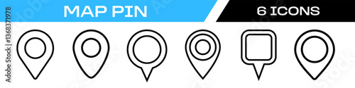 map pin icon. Location icon