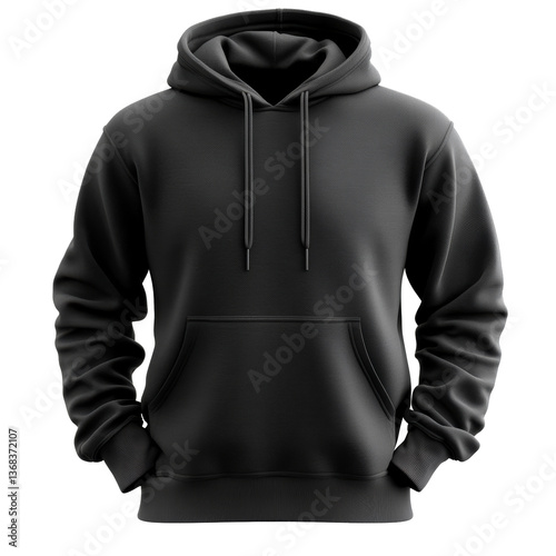 Obraz na płótnie Stylish black hoodie designed for casual wear with a cozy fit and practical features w salonie