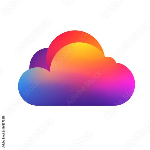 Colorful cloud design with vibrant hues in a modern digital style for creative projects