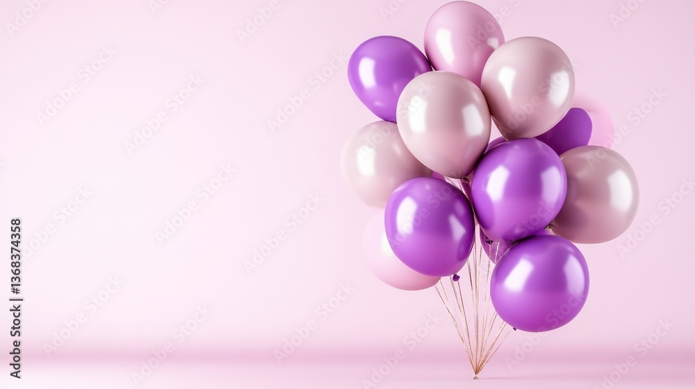 A charming gathering of soft pink and purple balloons, creating a delightful visual, perfect for events that celebrate joy, love, and togetherness in soothing colors. A charming gathering of soft pink and purple balloons, creating a delightful visual, perfect for events that celebrate joy, love, and togetherness in soothing colors.