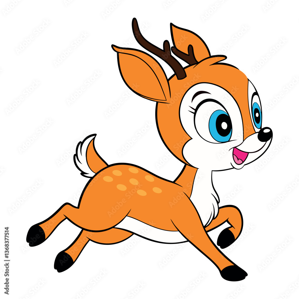 Obraz premium Cute baby deer cartoon design 