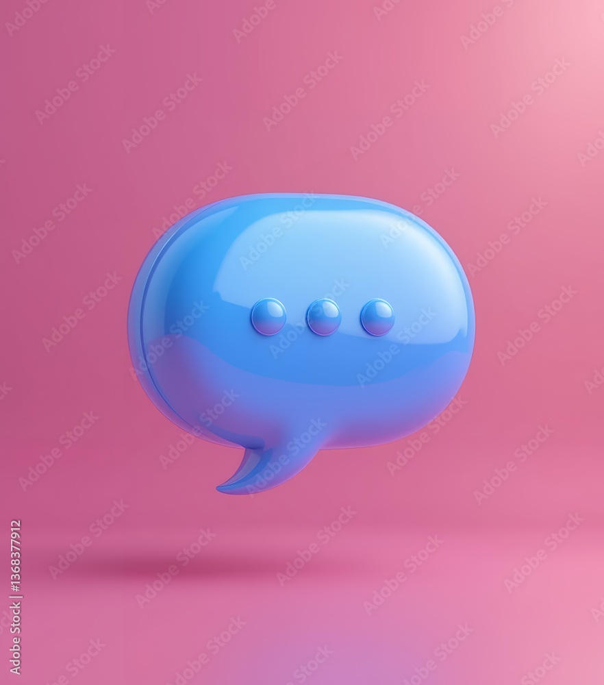 Obraz premium 3D Chat Bubble Icon for Communication