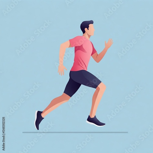 Running Man Illustration, Sport Activity