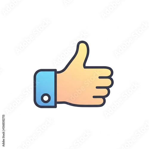 Gradient Thumbs Up Icon illustration, Like Symbol