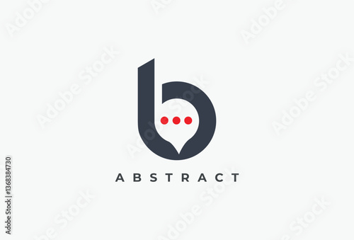 Letter B chat bubble logo template
