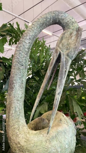 Ornamental Giant Metal Heron Statues