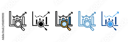 Market Research  Icon Set Multiple Style Collection