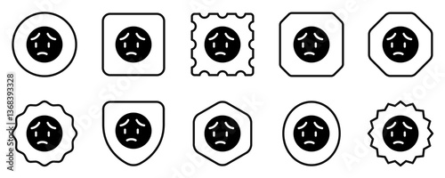 Editable worry, sad face expression emoticon vector icon. Part of a big icon set family. Part of a big icon set family. Perfect for web and app interfaces, presentations, infographics, etc