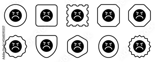 Editable upset, angry, mad expression emoticon vector icon. Part of a big icon set family. Part of a big icon set family. Perfect for web and app interfaces, presentations, infographics, etc
