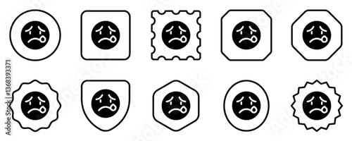 Editable crying, sad tears expression emoticon vector icon. Part of a big icon set family. Part of a big icon set family. Perfect for web and app interfaces, presentations, infographics, etc