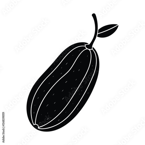 Vector illustration of a fresh purple eggplant on a white background