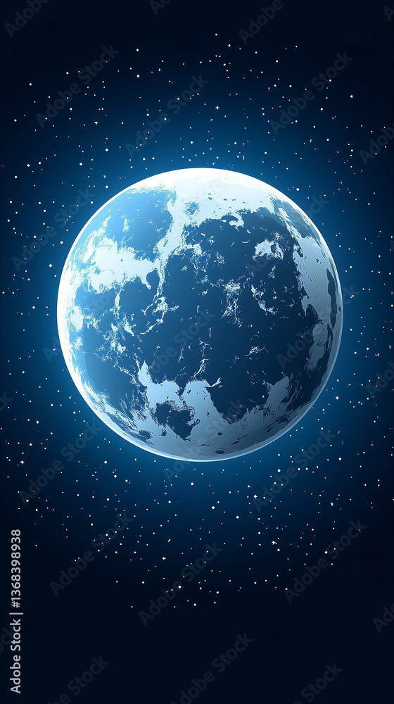 Fototapeta premium Vertical dark space design for mobile phone screens.