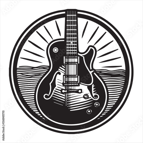 guiter silhouette vector style