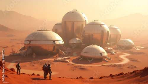 Futuristic Space Colony on Mars photo