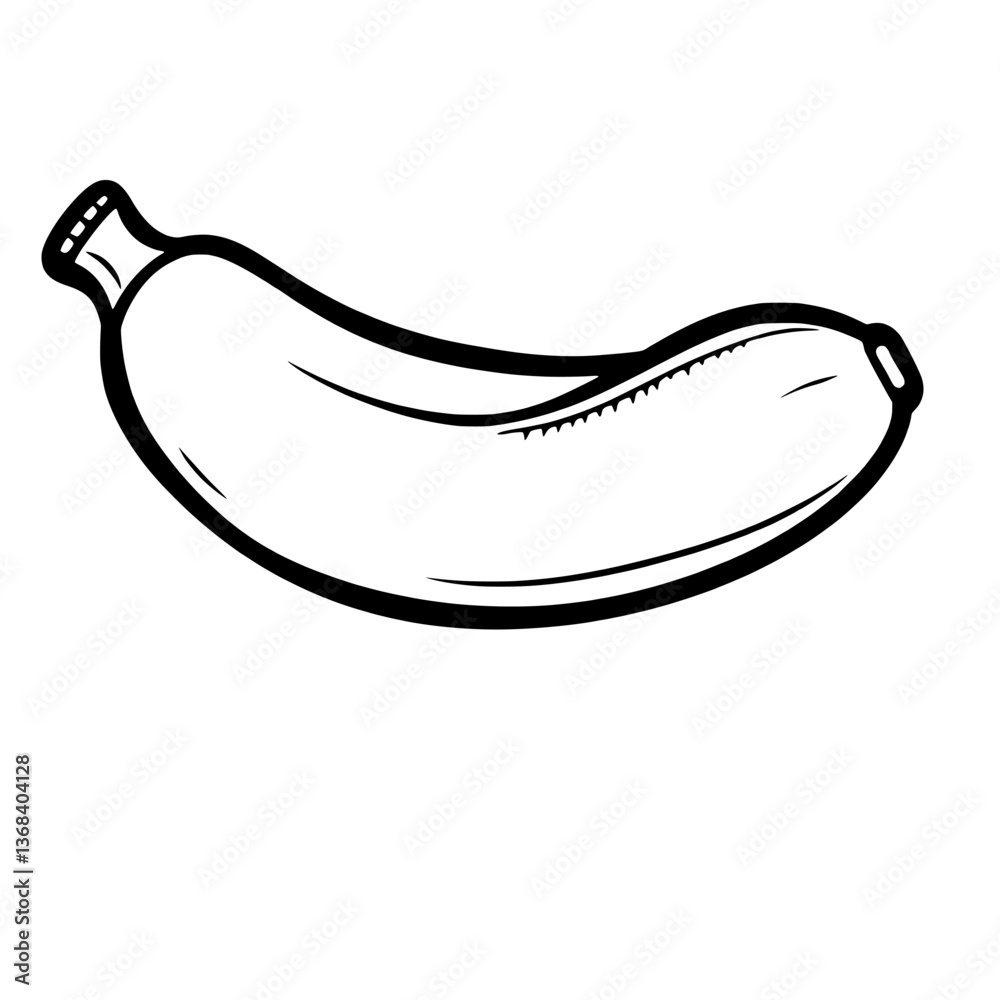 Single Banana Line Art A Simple Fruit Illustration Single Banana Line Art A Simple Fruit Illustration