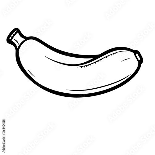 Single Banana Line Art A Simple Fruit Illustration