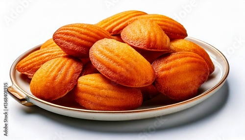 Fresh Madeleines on White Background