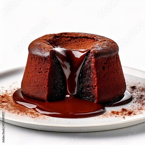 Chocolate Lava Cake on White Background