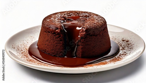 Chocolate Lava Cake on White Background