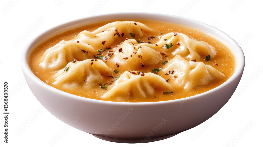 Bowl of Dumplings in Creamy Soup Bowl of Dumplings in Creamy Soup