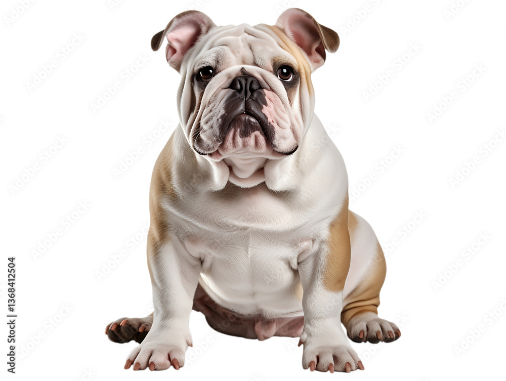 Adorable chubby bulldog isolated on transparent background Adorable chubby bulldog isolated on transparent background