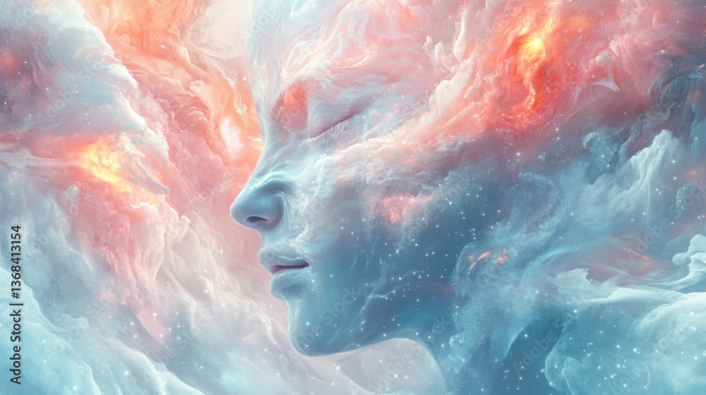 Fototapeta premium Celestialthemed NFTs connect the cosmos with surreal digital art