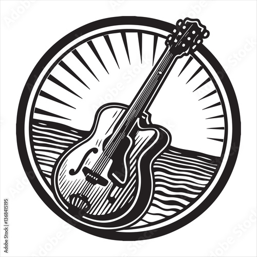 guiter silhouette vector style