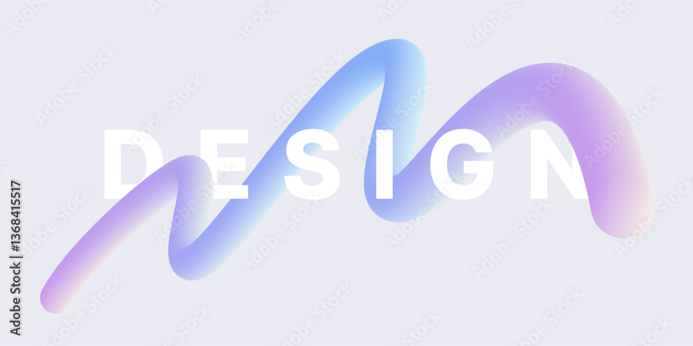 Fototapeta premium Wavy 3d ribbon. Colored wavy gradient line for background, poster or cover. Vector illustration design.